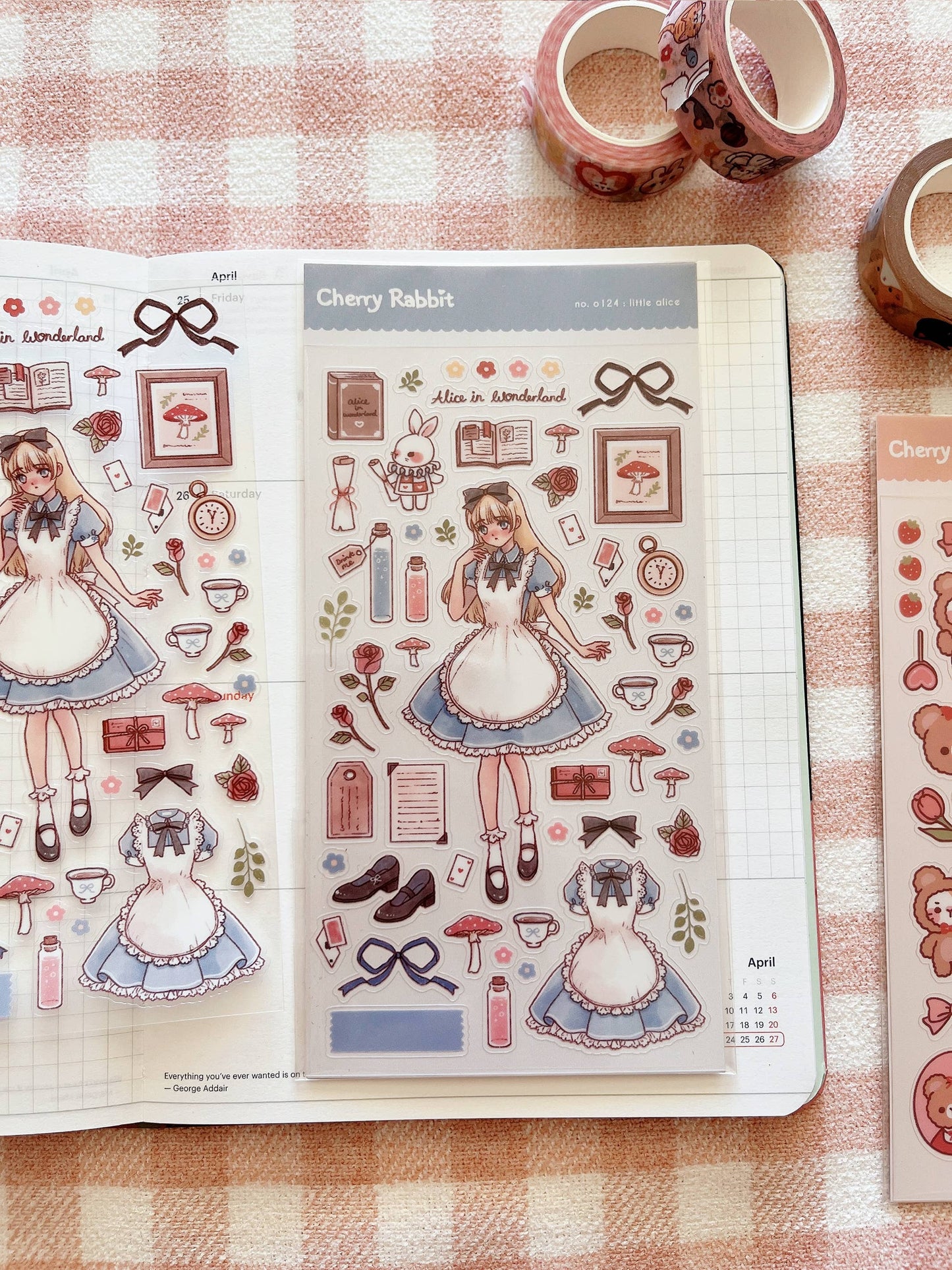 Cherry Rabbit - Little Alice Sticker Sheet no.124