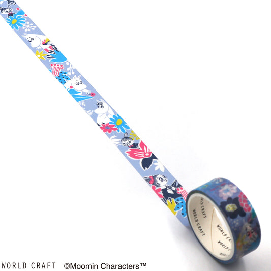 World Craft x Moomin - Washi Tape - Moomin Flower - Blue