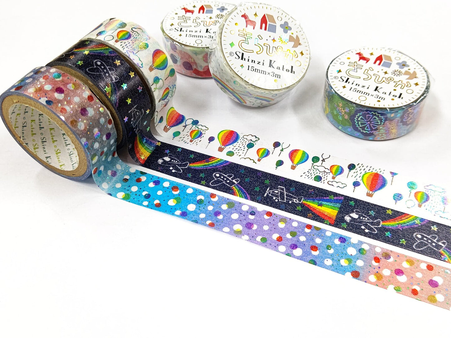 SEAL-DO Shinzi Katoh - Washi Tape - Rainbow Foil Series - Rainbow Rain
