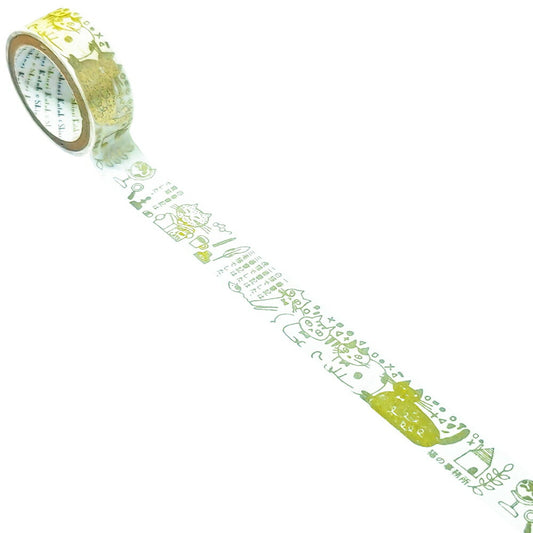 SEAL-DO Shinzi Katoh Washi Tape - Silhouette Foil Series - Cat's Office