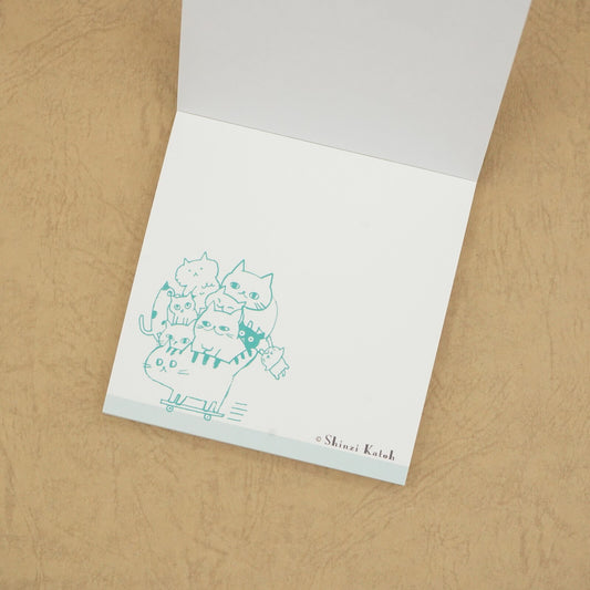 Shinzi Katoh - Memo Pad - Cat Hill - Green