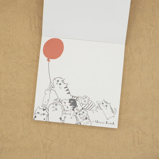 Shinzi Katoh - Memo Pad - Cat Hill - Black