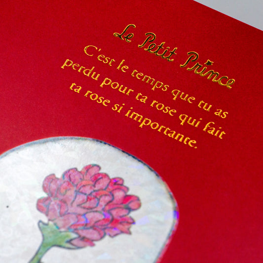 The Little Prince - The Rose - Foil-Stamped Postcard