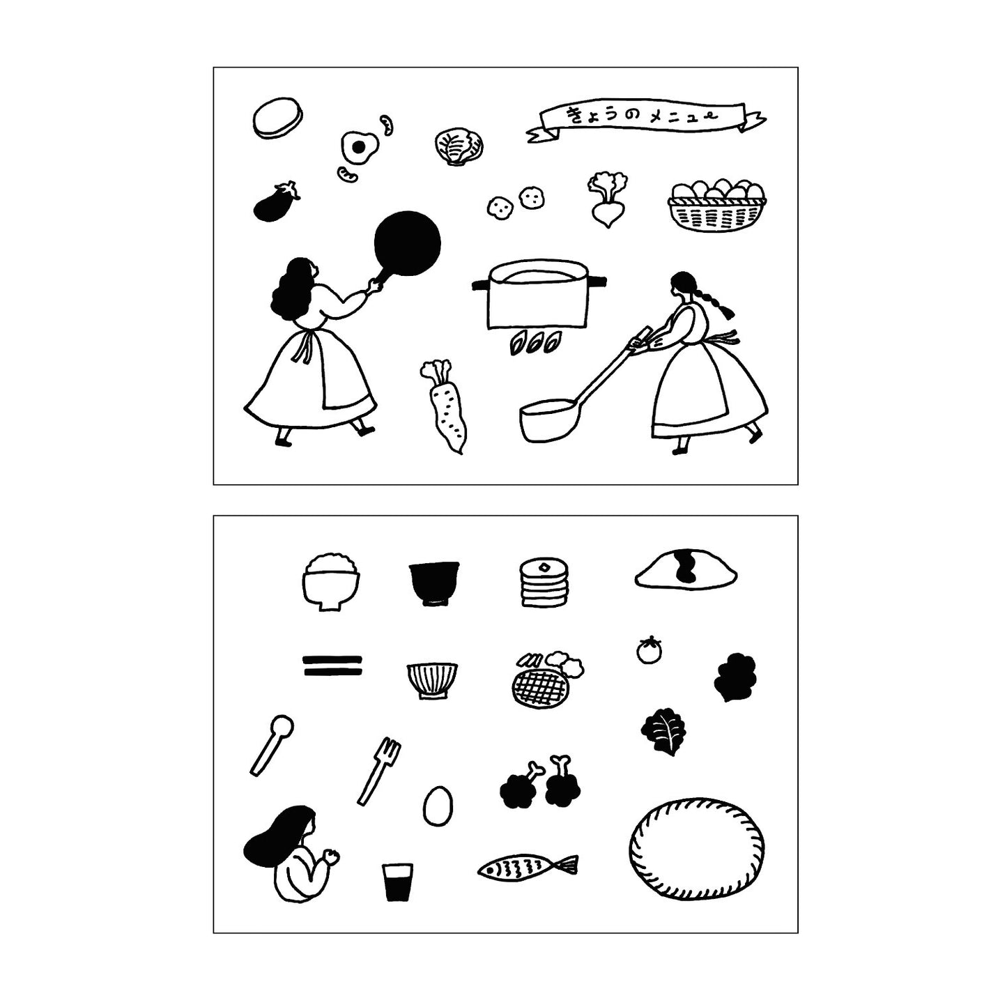 Necktie × mizushima - JIZAI Clear Stamp Box Set - Everyday Meals