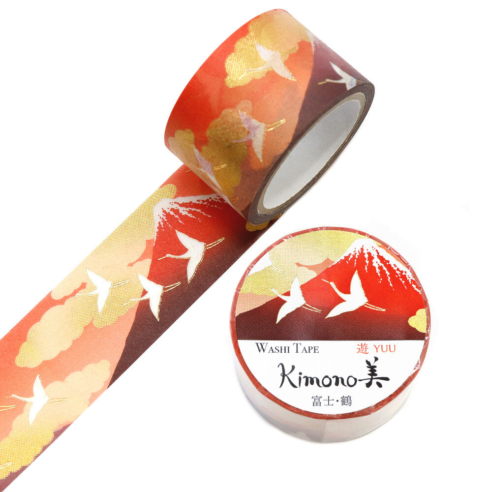 SAIEN - Foil-Stamped Washi Tape - Kimono Series - Tsuru