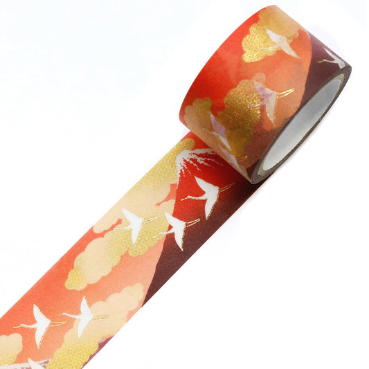 SAIEN - Foil-Stamped Washi Tape - Kimono Series - Tsuru