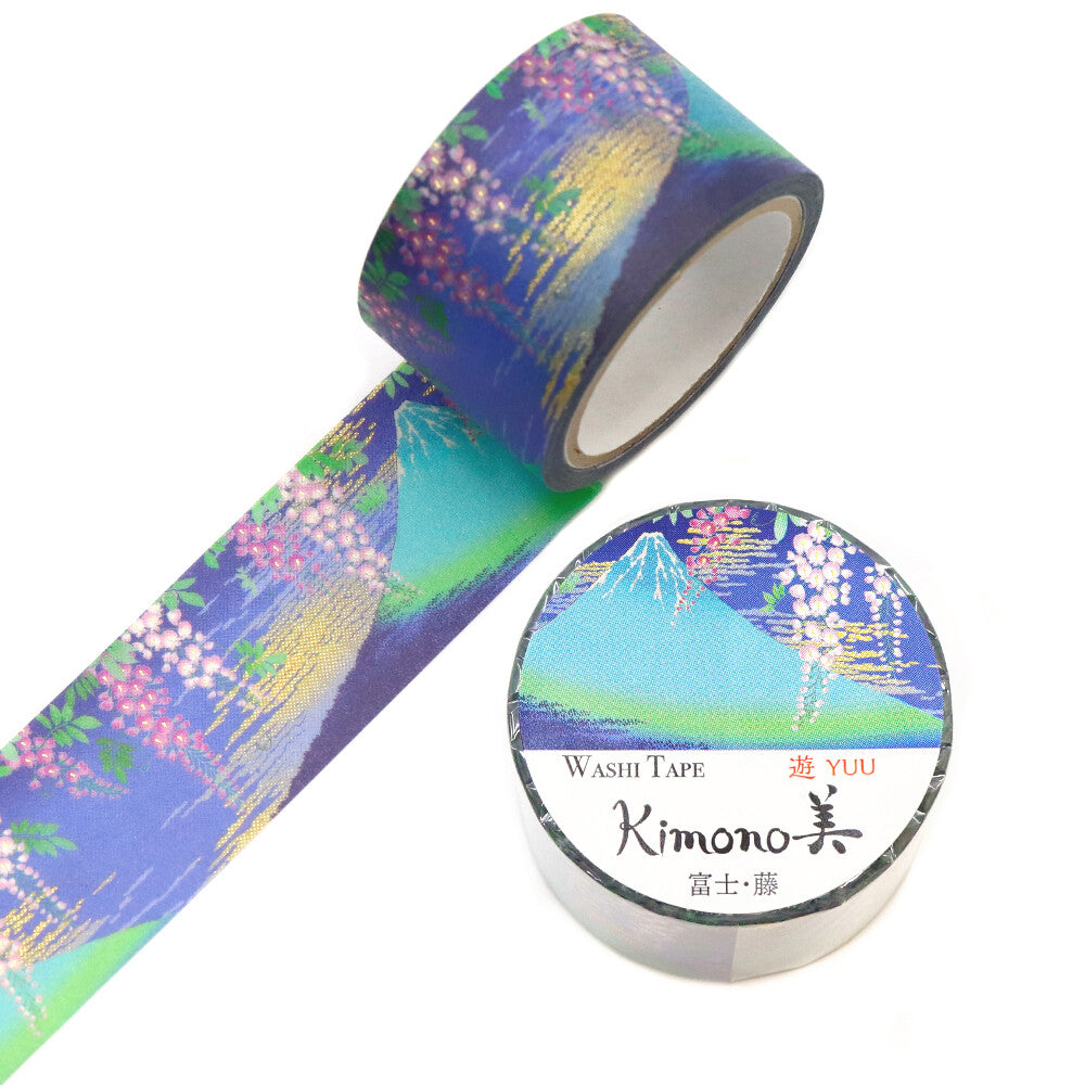 SAIEN - Foil-Stamped Washi Tape - Kimono Series - Wisteria