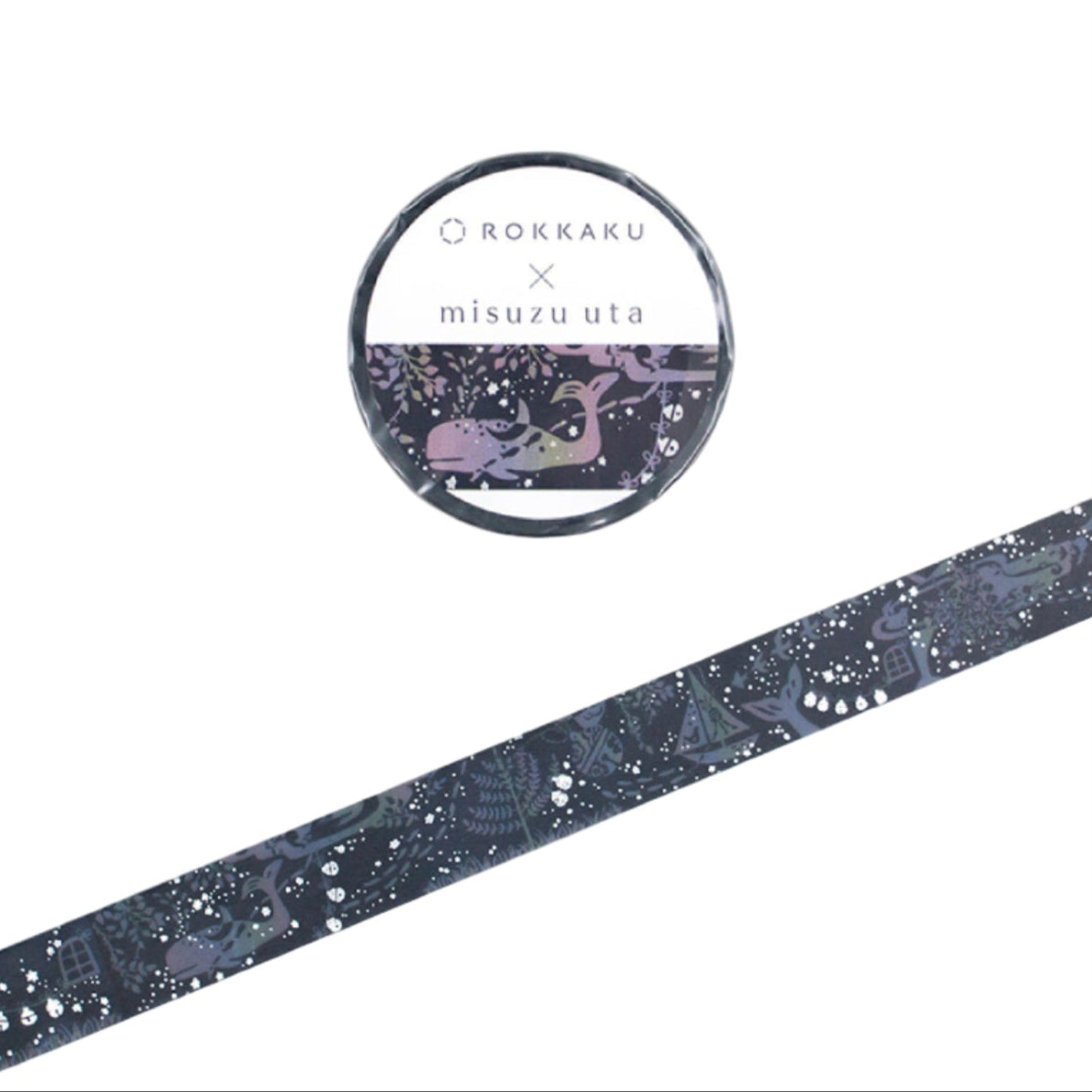 Rokkaku x Misuzu Uta - Foil-Stamped Washi Tape - Whale Festival