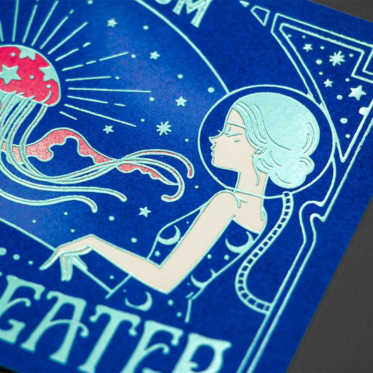 OB1 - Foil-Stamped Postcard - Jellyfish Theater
