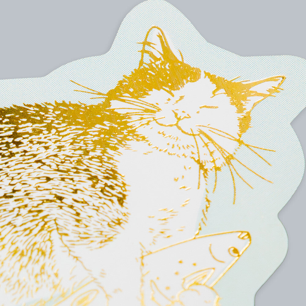 Rokkaku - Cat Art Collection - Cat Sticker - Happiness