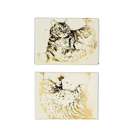 Rokkaku - Cat Art Collection - Mini Memo Box - Ivory