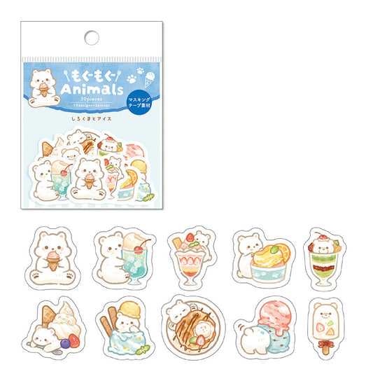 SAIEN - Flake Stickers - Animals - Polar Bear and Ice Cream