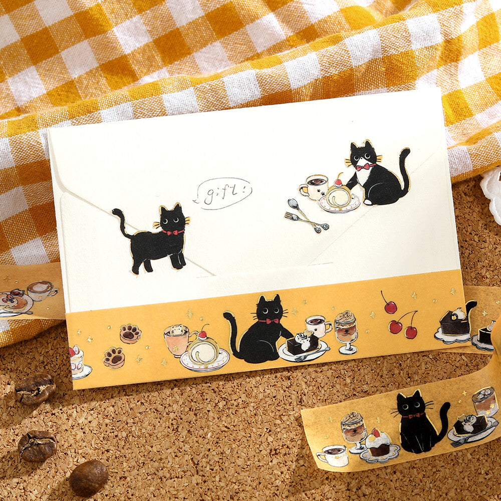 BGM Washi Tape - Cafe Kuroneko - Black Cat Coffee Shop - Sweet Time