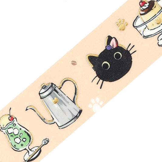BGM Washi Tape - Cafe Kuroneko - Black Cat Coffee Shop - Welcome!