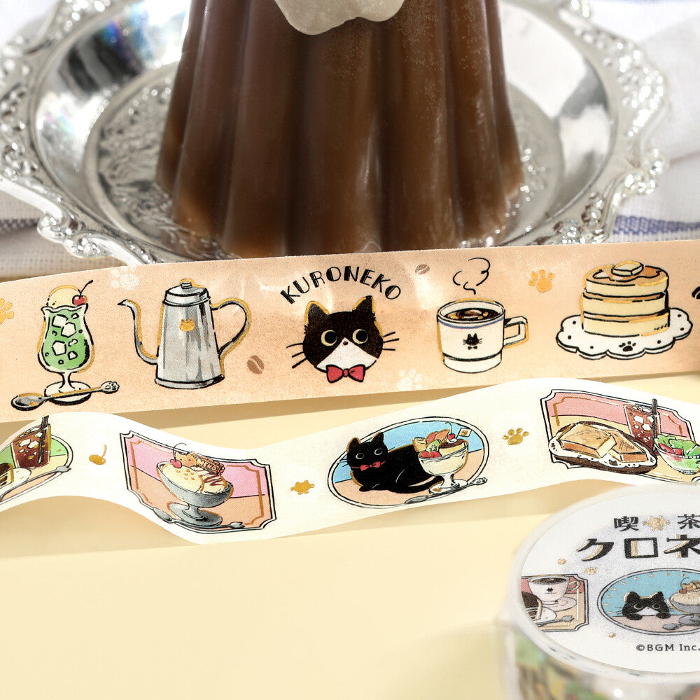 BGM Washi Tape - Cafe Kuroneko - Black Cat Coffee Shop - Welcome!