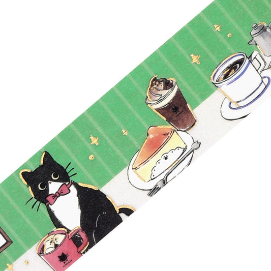 BGM Washi Tape - Cafe Kuroneko - Black Cat Coffee Shop - Cafe Table
