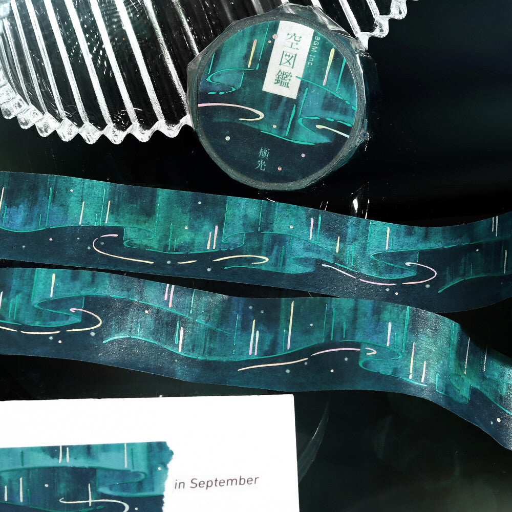 BGM Washi Tape - Illustrated Sky Vol. 2 - Polar Lights (Aurora Borealis)