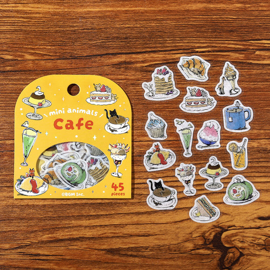 BGM Flake Stickers - Mini Animals - Cafe