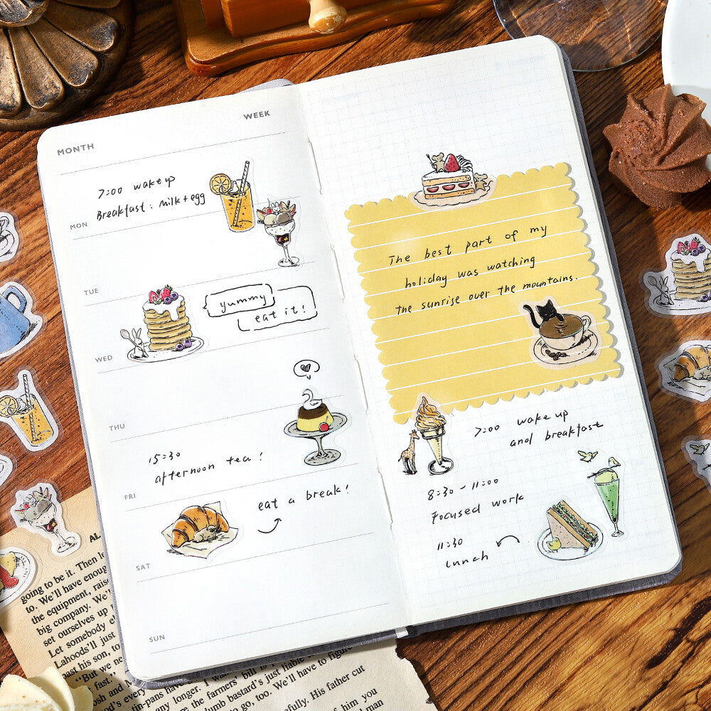 BGM Flake Stickers - Mini Animals - Cafe
