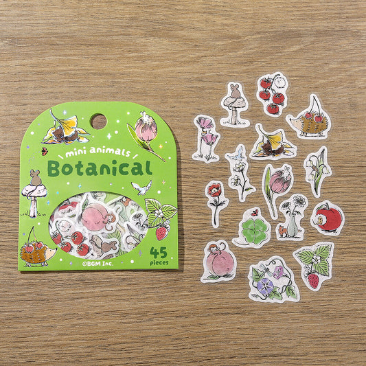 BGM Flake Stickers - Mini Animals - Botanical