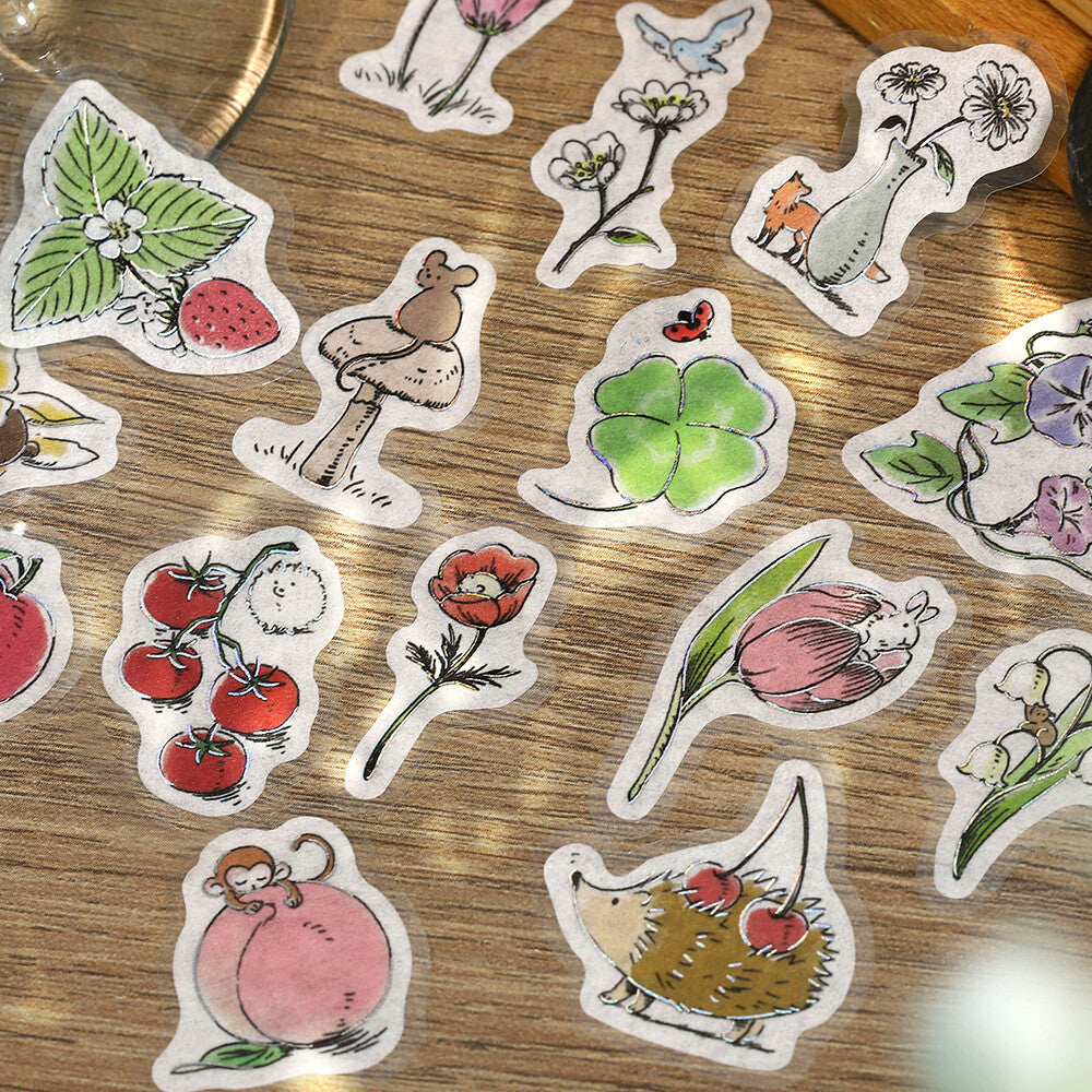BGM Flake Stickers - Mini Animals - Botanical