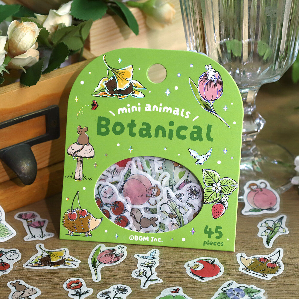BGM Flake Stickers - Mini Animals - Botanical