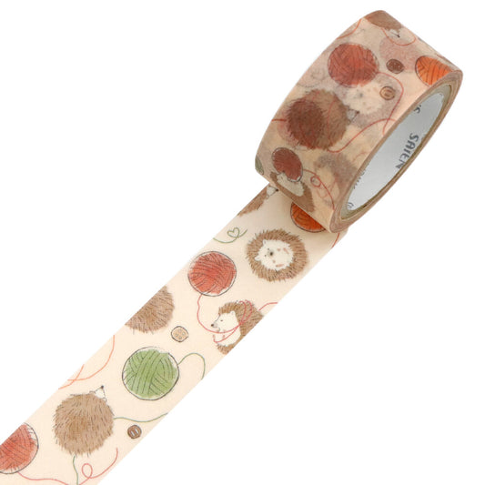 SAIEN - Washi Tape - Hedgehog and Yarn