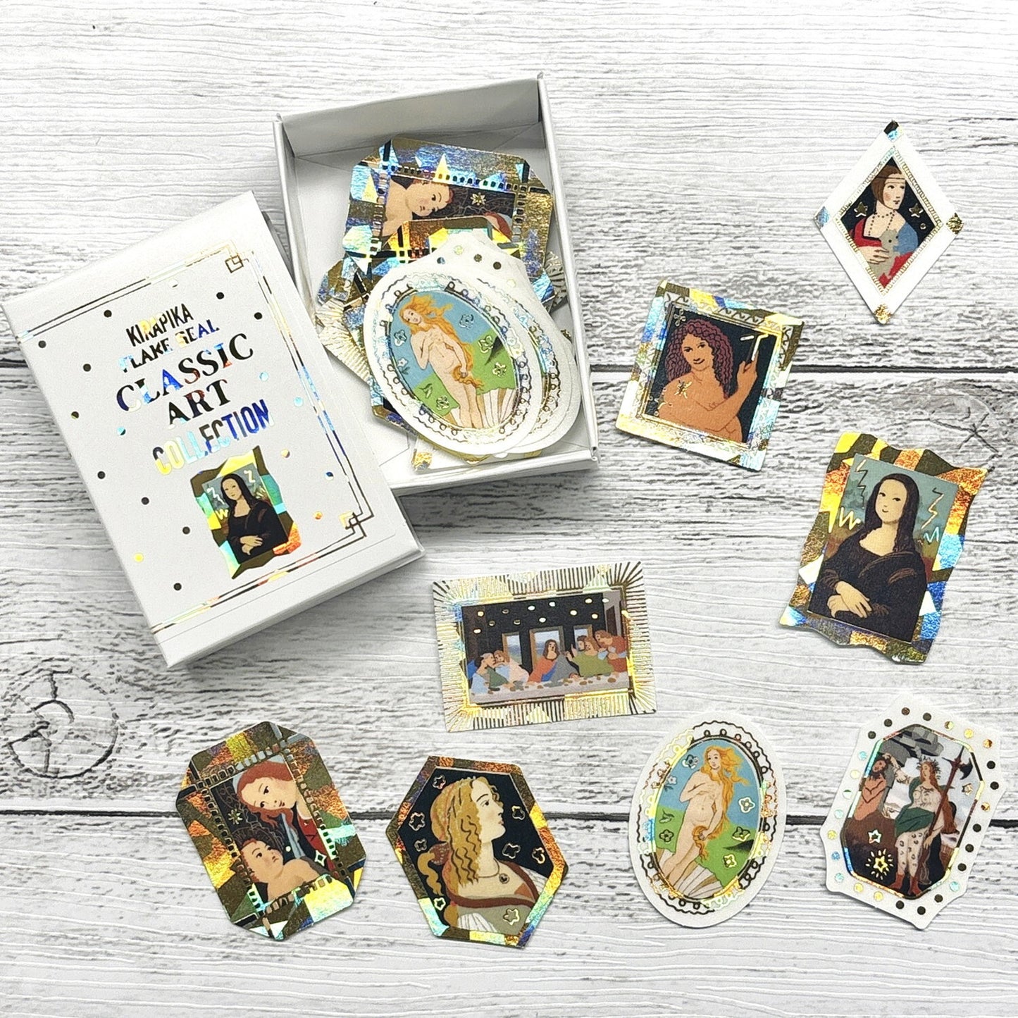 SEAL-DO Shinzi Katoh Flake Stickers - Classic Art Collection - Leonardo da Vinci / Botticelli