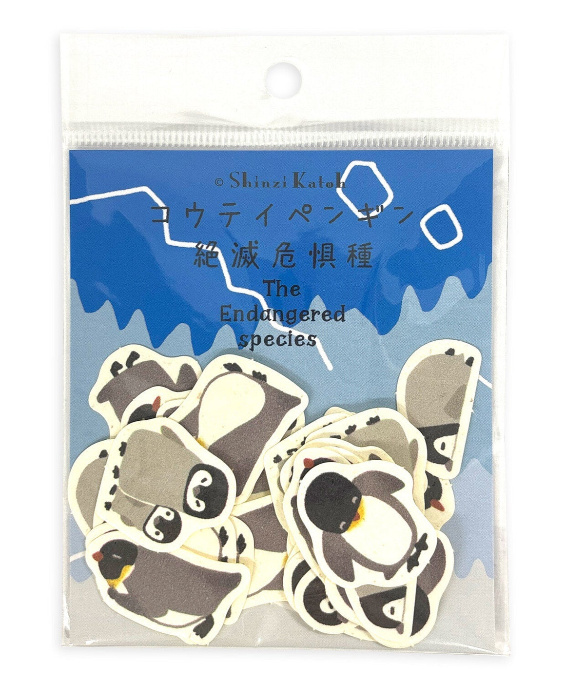 SEAL-DO Shinzi Katoh - Banana Paper Flake Stickers - Endangered Species - Penguins