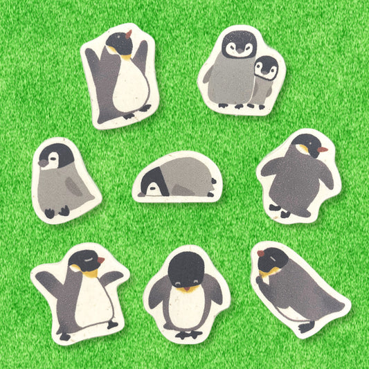 SEAL-DO Shinzi Katoh - Banana Paper Flake Stickers - Endangered Species - Penguins