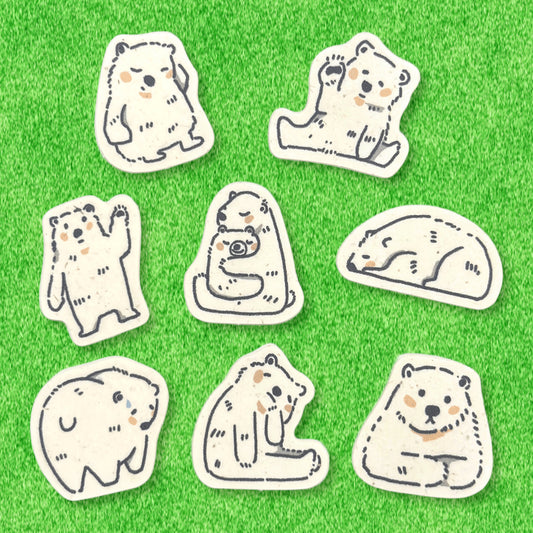 SEAL-DO Shinzi Katoh - Banana Paper Flake Stickers - Endangered Species - Polar Bear