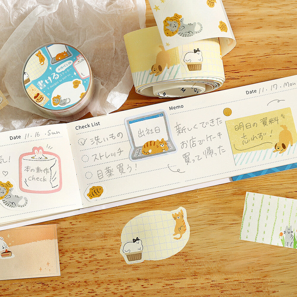 BGM - Writable Sticker Roll - Cozy Animals