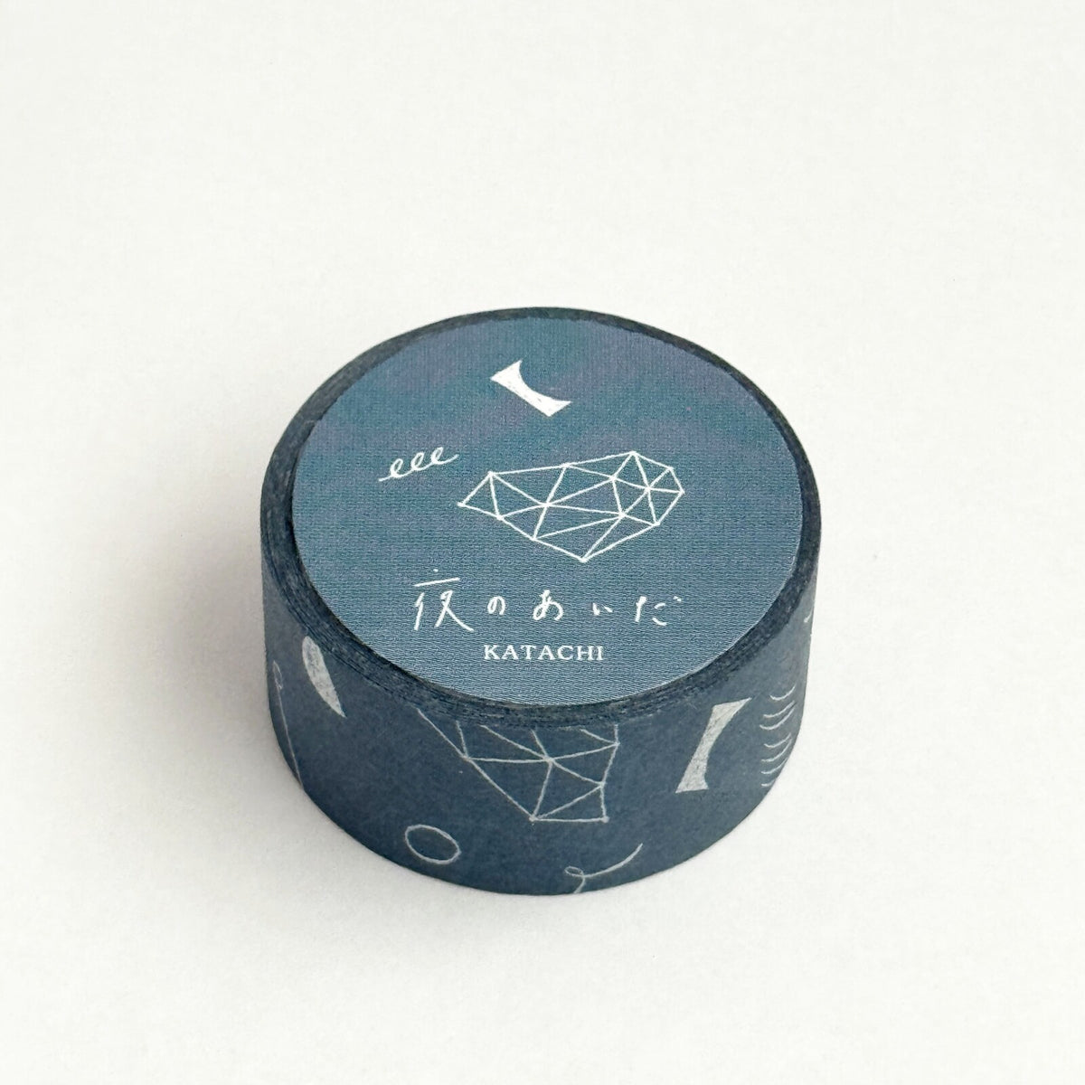 Nishi Shuku × mizushima - 20mm Washi Tape - In the Night - Katachi / Shapes - Blue