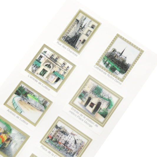 Kamiiso Co. - Sticker Sheet - Doshige Iguchi x ATELIER PASSAGE - Scenery of the Latin Quarter on the Left Bank of Paris