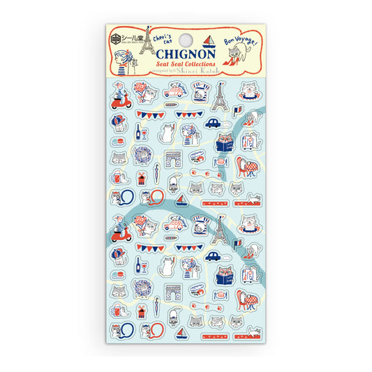 SEAL-DO Shinzi Katoh - Clear Sticker Sheet - Chignon Cats