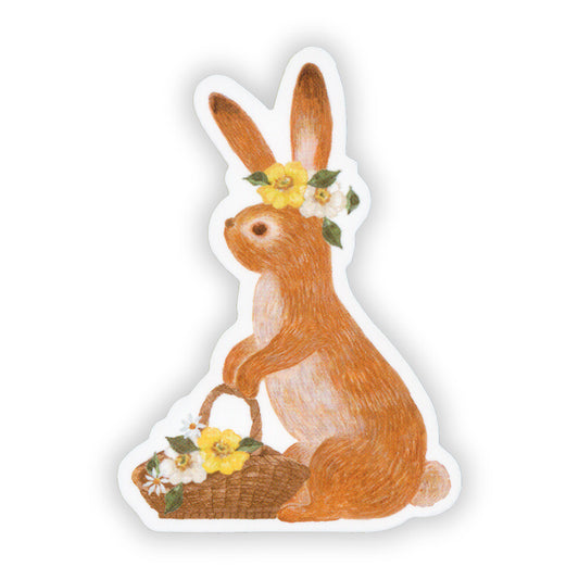 Ressa Panda Books Series - Die-Cut Sticker - A Rabbit With a Floral Ornament