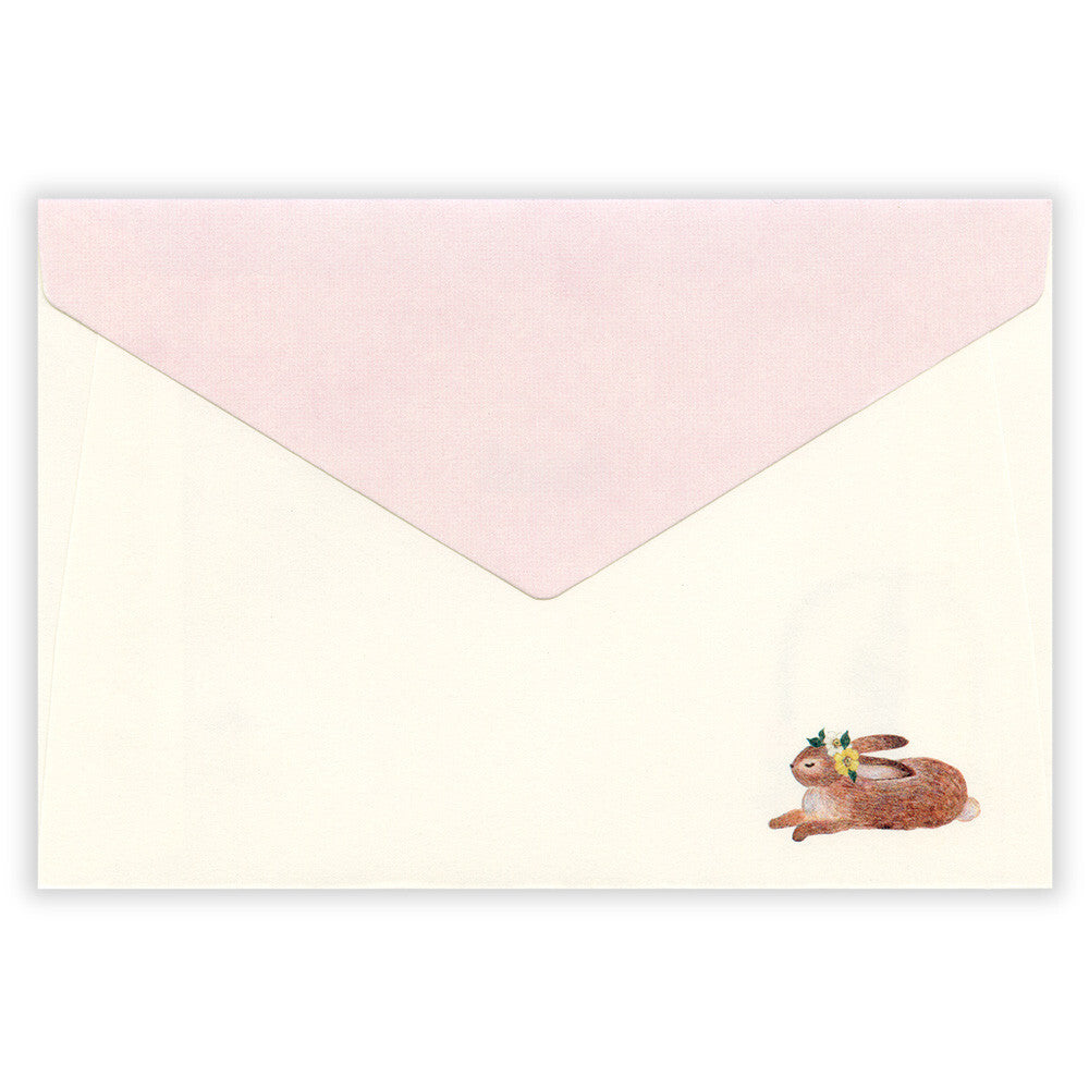 Ressa Panda Books Series - Illustrated Envelopes - A Rabbit With a Floral Ornament