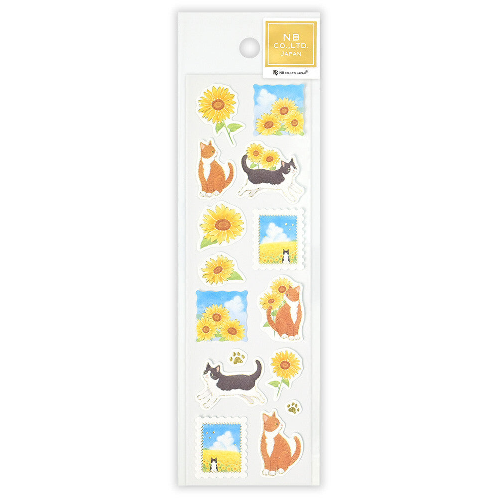 NB Co. Ltd. - Summer Limited - Sticker Sheet - Summer Vacation (Cats and Sunflowers)
