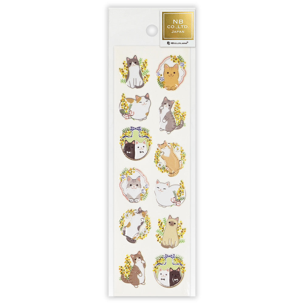 Bijou Seal Stickers - Cat and Mimosa