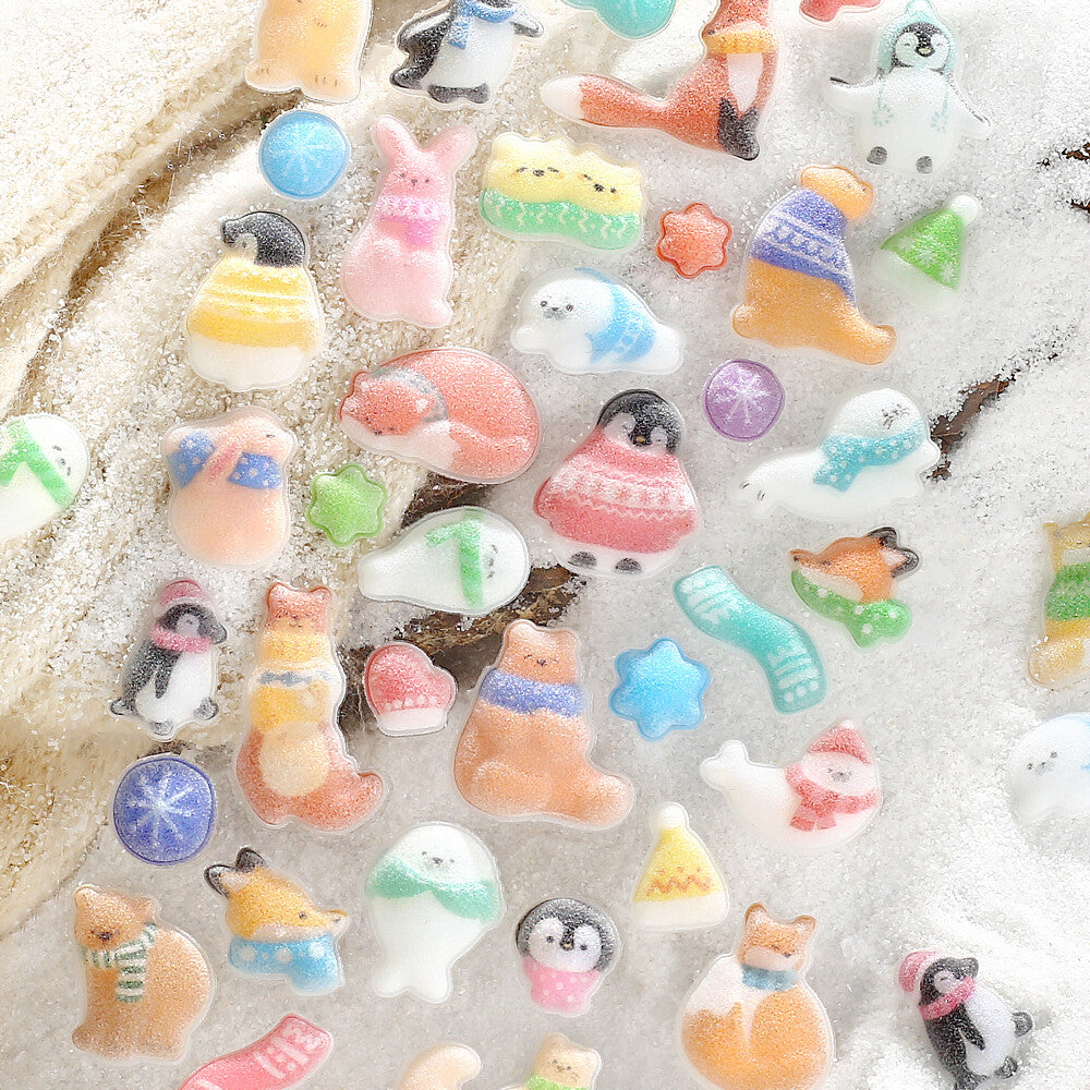 BGM - Christmas Limited Kyururun Stickers - Cute and Fluffy Winter Animals