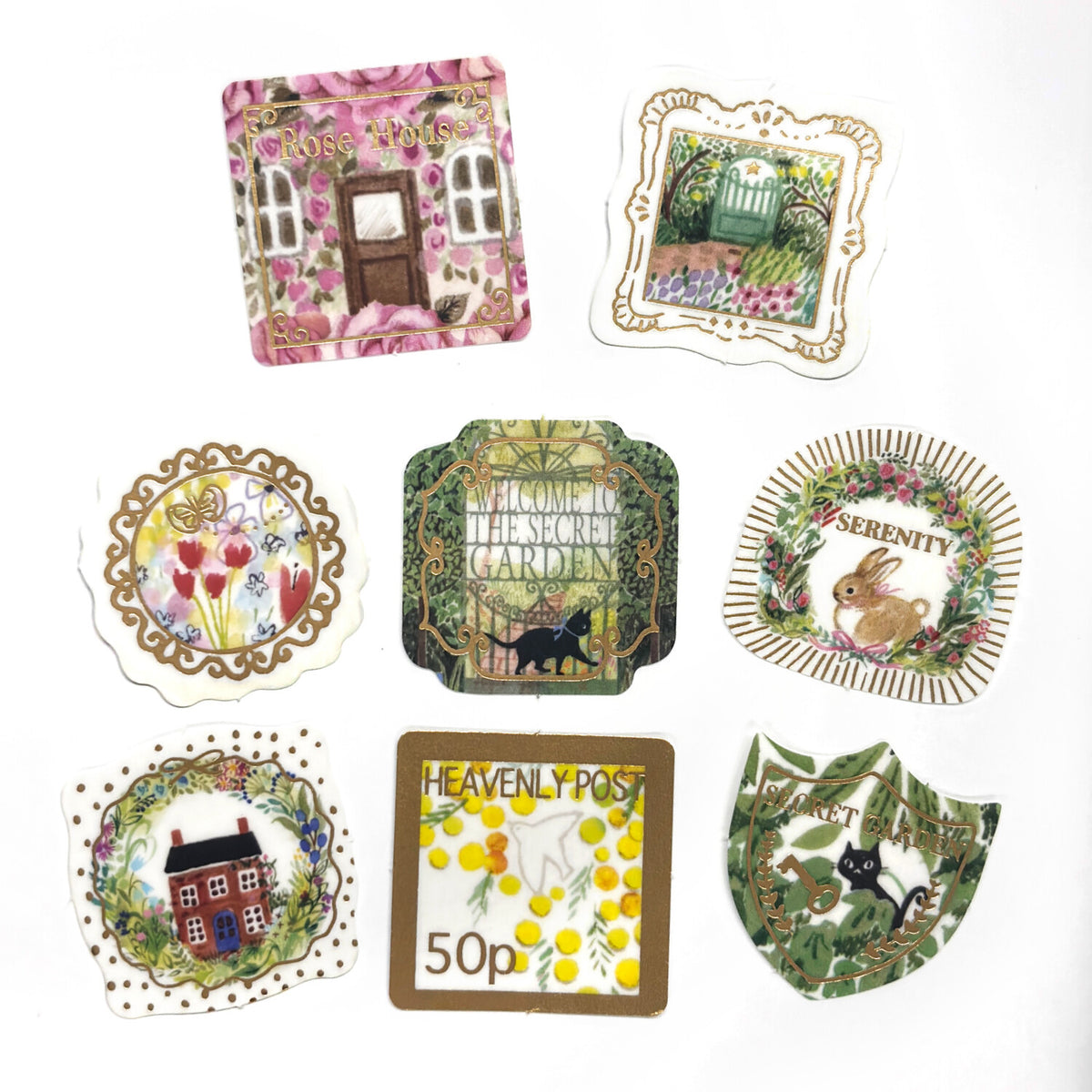 SEAL-DO Shinzi Katoh - Foil-Stamped Flake Stickers - Heavenly Garden