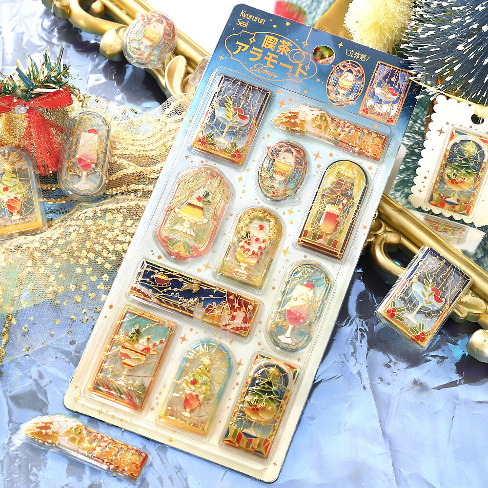 BGM - Christmas Limited Kyururun Stickers - Cafe à la Mode Stained Glass
