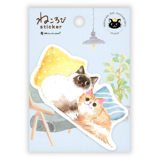 NB Co. Ltd. - Die-Cut Sticker - Nekorobi Cats - Snuggling Together