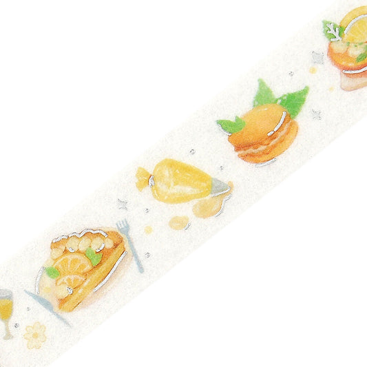 BGM - 15mm Foil-Stamped Washi Tape - Tokimeki "Heart-Pounding" Flavor - Lemon