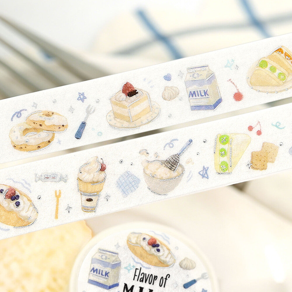 BGM - 15mm Foil-Stamped Washi Tape - Tokimeki "Heart-Pounding" Flavor - Milk