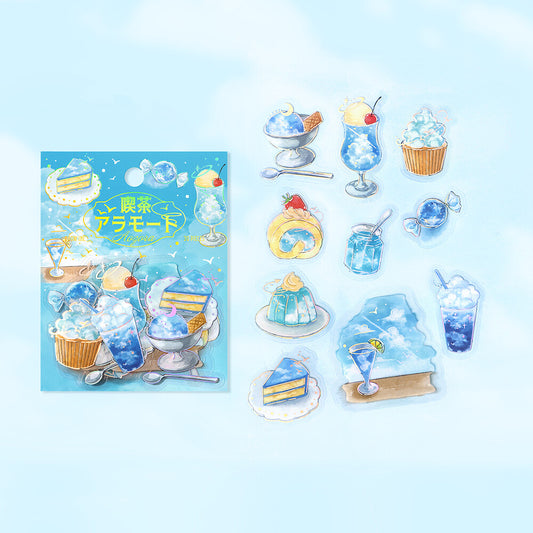BGM - Clear Foil-Stamped Stickers - Cafe à la Mode Sora - Aozora (Blue Sky)