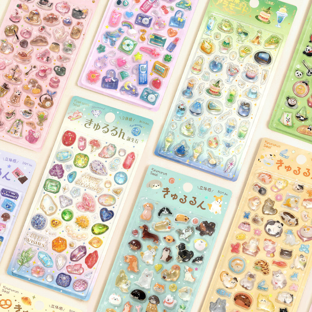 BGM - Kyururun 3D Crystal Sticker Sheet Vol. 4 - Snacks
