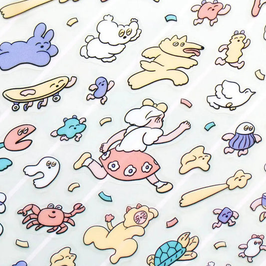 Cozyca - Sticker Sheet - Heisuke Kitazawa - Everyone Running