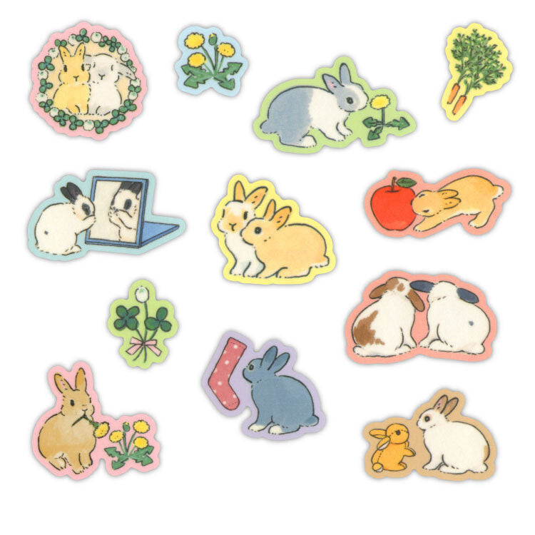 Matchbox Flake Stickers - Schinako Moriyama - Everyday Life with a Rabbit