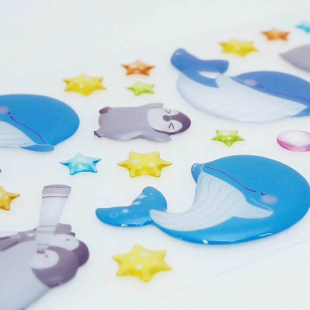 Asano Yoshida - Drop Stickers - Whales and Stars